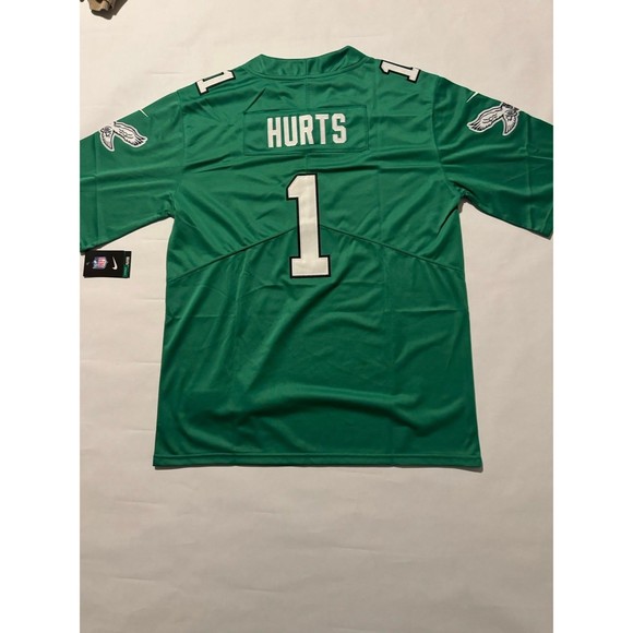 Jalen Hurts Eagles Nike Kelly Green Thowback Jersey Brand New With tags - Picture 1 of 3